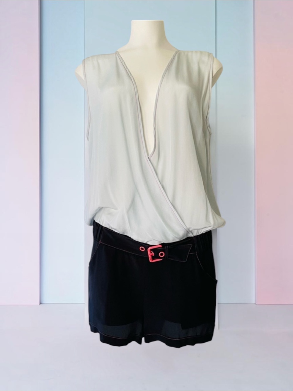 MARC JACOBS SWIMWEAR SILK BELTED ROMPER SIZE LARGE